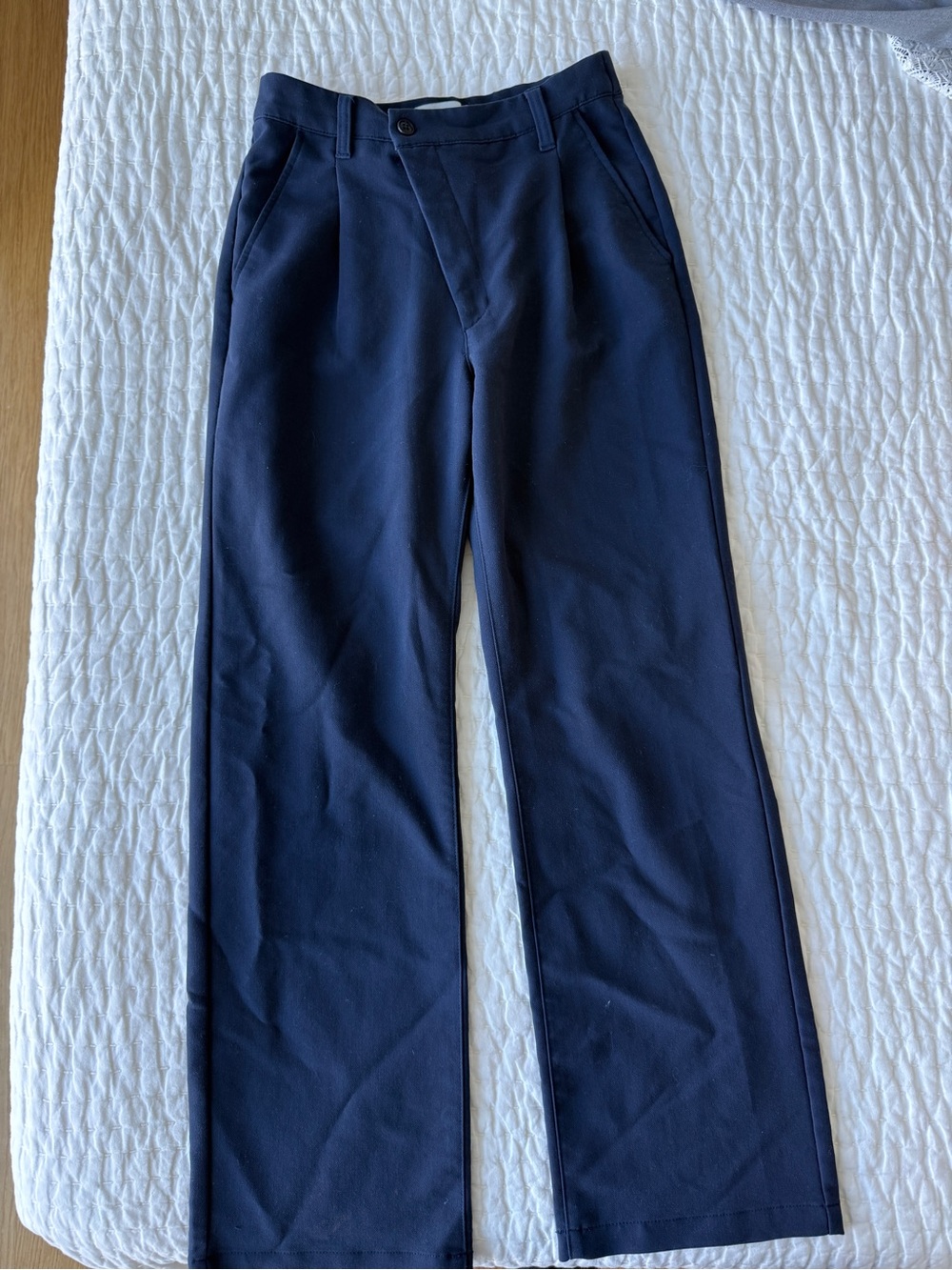 Abercrombie & Fitch Navy Wide-Leg Trousers